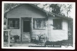 h1341 - MOUNT BALDY California 1953 Curry's Cabin. Real Photo Postcard