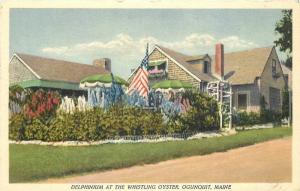 1930s Whistling Oyster Gift Shop Tea Room OGUNQUIT MAINE Linen postcard 4137