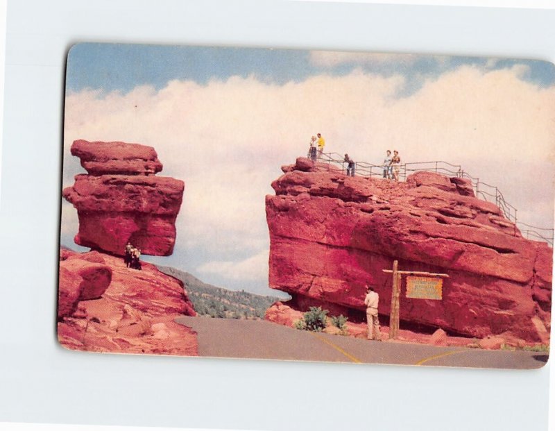 Postcard Balanced And Steamboat Rock, Garden of the Gods, Colorado Springs, CO