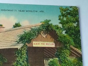 Vintage Postcard Albert Pike Museum Winslow Arkansas Highway 71 Paragould unpost