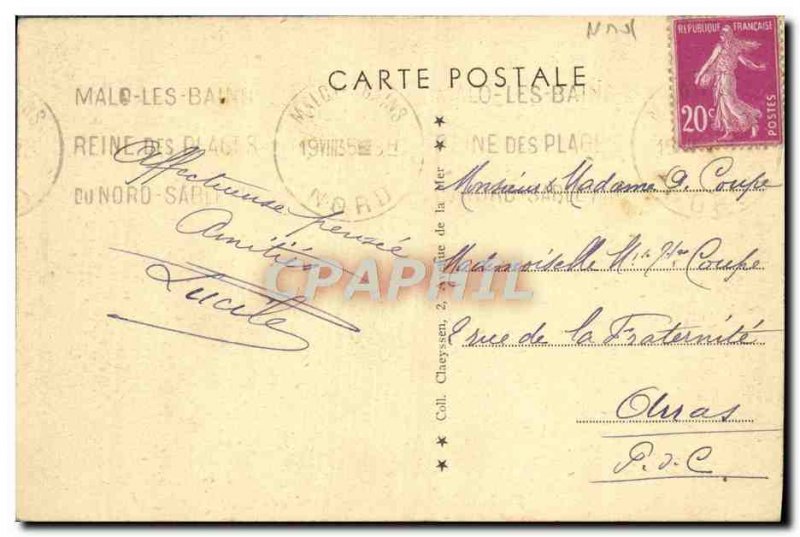 Old Postcard Malo les Bains La Digue