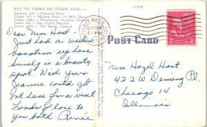CARMEL, CA California   Greetings from MULTIVIEW   1952   Linen  Postcard