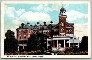 Worcester Massachusetts 1920s Postcard St. Vincent Hospital