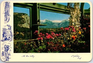 VINTAGE CONTINENTAL SIZED POSTCARD VIEW OF THE BOW VALLEY IN ALBERTA CANADA