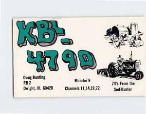 Postcard KBL-4790, Doug Bunting RR 2, Dwight, Illinois