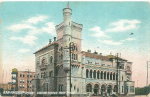 San Antonio Texas US Post Office 1900s Postcard Used Arthur Sign