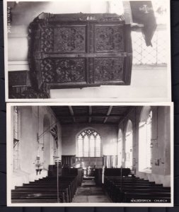 Walberswick Church Interior Suffolk Pulpit 2x Antique Postcard