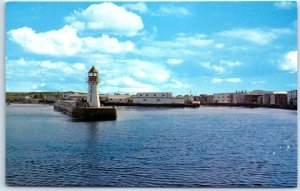 Postcard - Harbour scene with lighthouse - Grand Bank, Canada