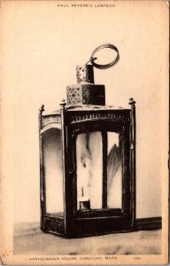 Paul Revere's Lantern, Antiquarian House Concord MA Vintage Postcard R76