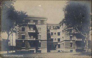 Hamilton Flats Apartments 1910 Omaha Nebraska NE Cancel Real Photo Postcard