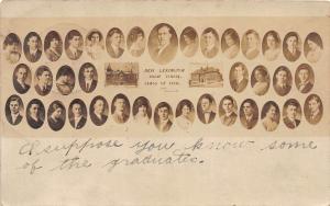 D19/ New Lexington Ohio Postcard RPPC 1914 High School Seniors Class MultiView