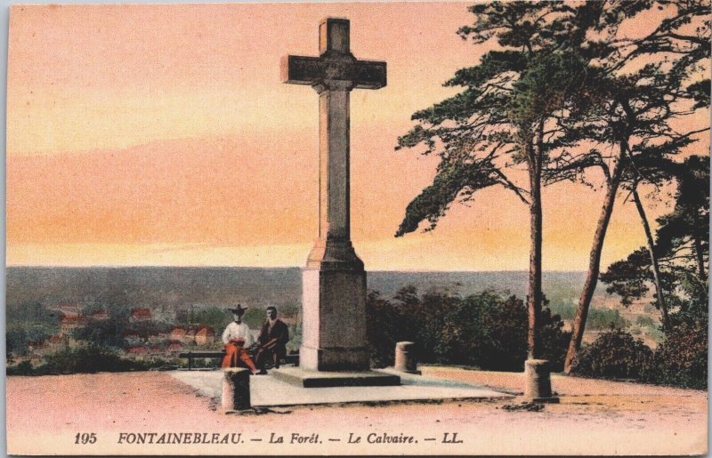 France Fontainebleau La Forêt Le Calvaire Vintage Postcard 09.11