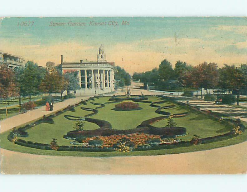 Divided-Back BUILDINGS BY SUNKEN GARDEN Kansas City Missouri MO t6709