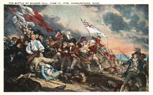 Vintage Postcard Battle Of Bunker Hill June 17 1775 Charlestown Massachusetts MA