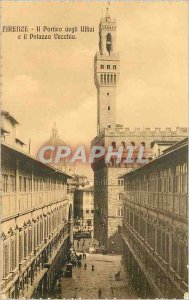 Old Postcard Firenze Il Portico degli Uffizl e il Palazzo Vecchio