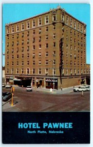 NORTH PLATTE, NE Nebraska ~ Roadside HOTEL PAWNEE  c1960s Cars Postcard