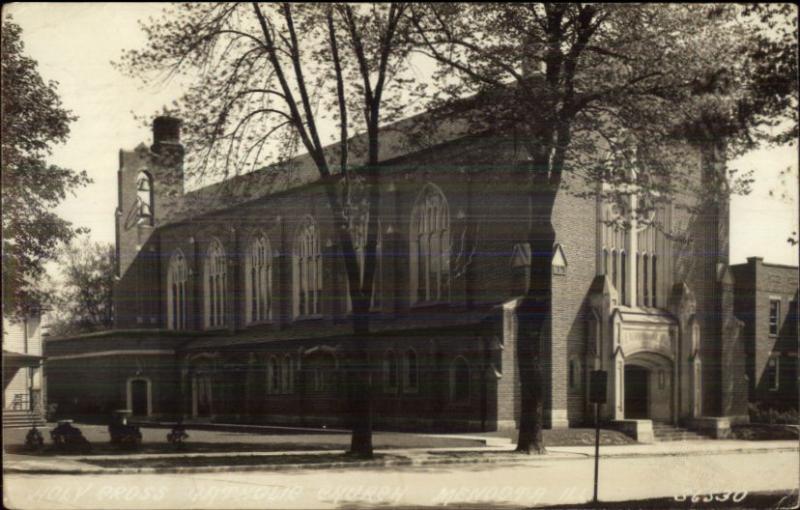 Mendota IL Catholic Church Real Photo Postcard rpx