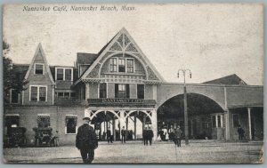 NANTUCKET BEACH MA CAFE ANTIQUE POSTCARD