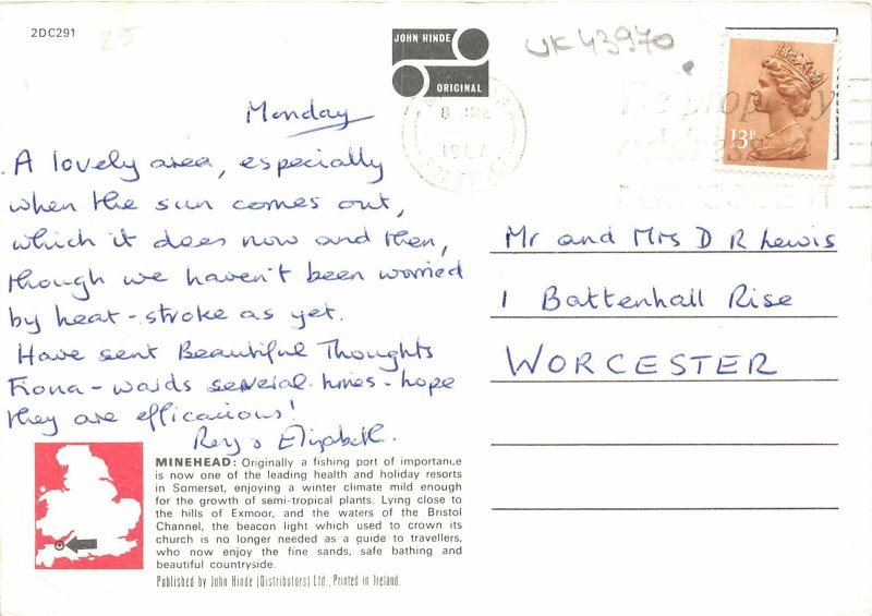 uk43970 minehead from north hill somerset uk