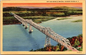 Postcard NY Hudson River Rip Van Winkle Bridge