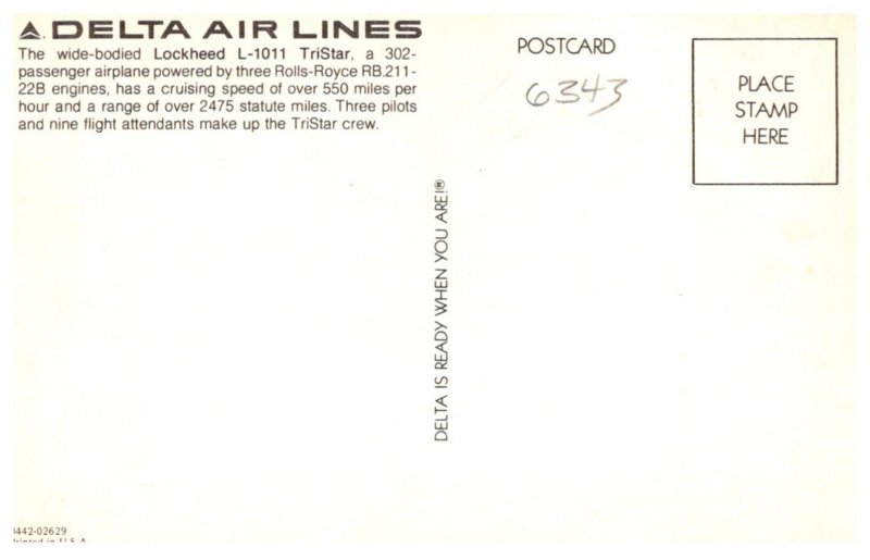 Lockead L-1011 Tristar , Delta Air Lines