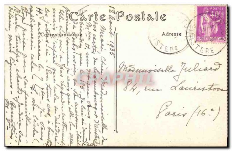 Old Postcard Dolmen Menhir Pierre sacred Druid giving young girls sterile hap...