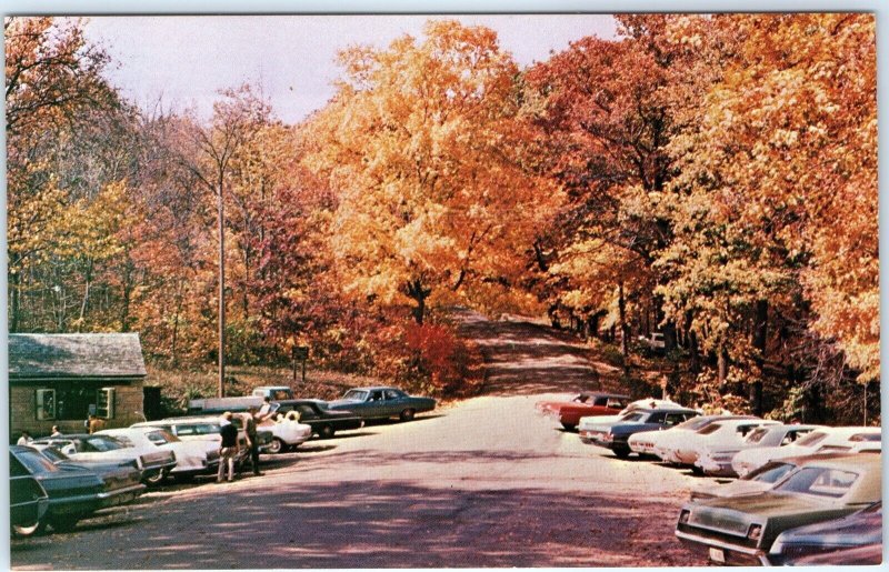 c1970s Maquoketa, IA Caves State Park Entrance Parked Cars Chrome Photo PC A145