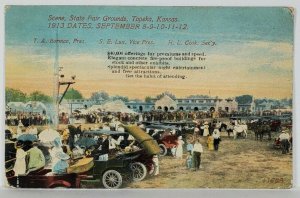 Kansas Scene at State Fair Grounds Topeka 1913 Early Automobiles Postcards S2