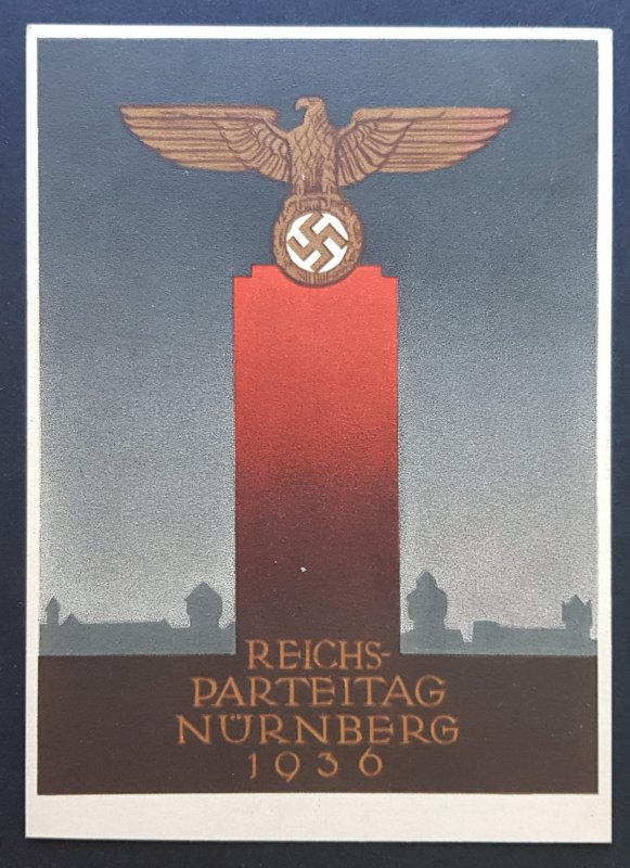 GERMANY THIRD 3rd REICH ORIGINAL PROPAGANDA CARD REICHSPARTEITAG NÜRNBERG 1936
