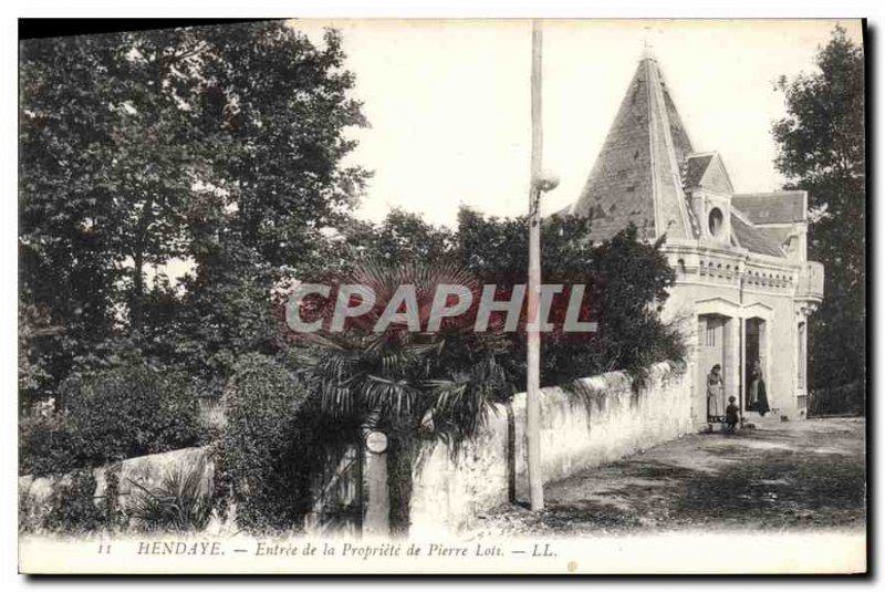 Old Postcard Hendaye Entrance of the Property of Pierre Loti