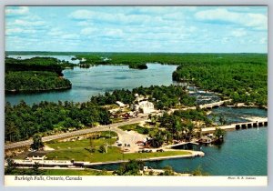 Burleigh Falls, Ontario, Chrome H.R. Oakman Aerial View Postcard