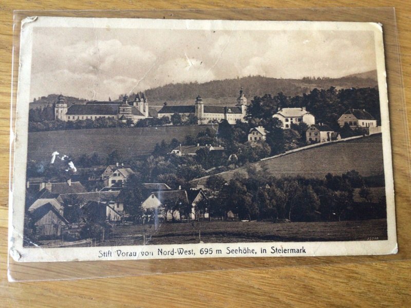 Stift Voau von nord west 695 m seehohe in Steiermark stamps Post card Ref 56899 