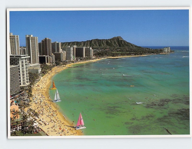 Postcard Waikiki Beach Aloha from Hawaii USA