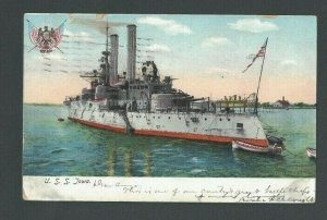 1906 PPC USS Iowa (BB61) A Retired Battleship Served In WW2 In The Atlantic----