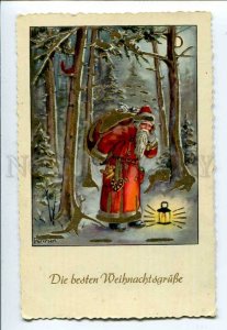 3078085 SANTA CLAUS in Red Robe TEDDY BEAR by PETERSEN old PC