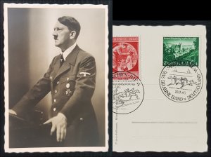 THIRD 3rd REICH ORIGINAL PROPAGANDA CARD ADOLF HITLER DECLARATION OF WAR SPEECH