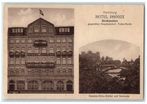 c1910 Kersten Miles Bridge Seewarte Hotel Phonix Hamburg Germany Postcard