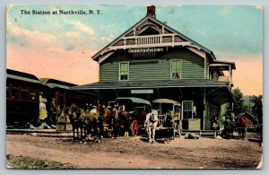 FJ&G FONDA JOHNSTOWN & GLOVERSVILLE RAILROAD DEPOT STATION NORTHVILLE NY PC