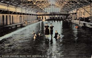 Hot Springs South Dakota Evans Plunge Bath Indoor Pool Antique Postcard K24690