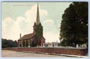 1910's LEWES DELAWARE EPISCOPAL CHURCH CEMETERY GRAVEYARD BRICK FENCE POSTCARD