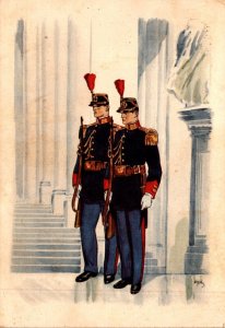 Military Uniforms The Ponifical Armed Forces Palatine Guard On Duty On The Ro...