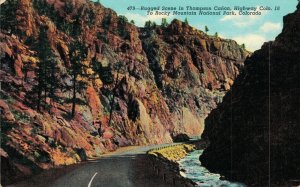 USA Thompson Canyon Highway Rocky Mountain Vintage Postcard  07.37