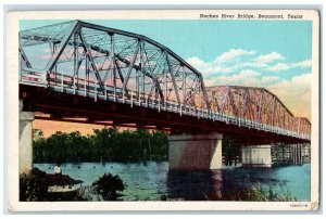 1944 View Of Neches River Bridge Beaumont Texas TX Vintage Posted Postcard