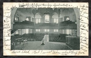 dc727 - HACKETTSTOWN NJ 1907 College Auditorium Postcard