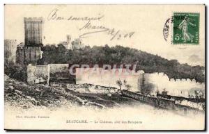 Old Postcard Beaucaire The castle ramparts Riviera