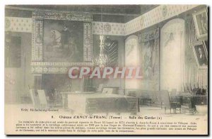 Old Postcard Chateau d'Ancy le Franc Yonne Guard Room