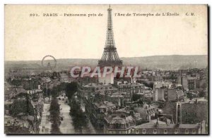 Paris Old Postcard Panorama taken from & # 39arc triumph of & # 39eToile Eiff...