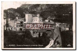 Old Postcard Monaco Prince's Palace and La Montee Major