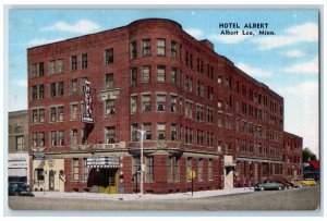 c1940 Hotel Albert Gateway Exterior Building Road Albert Lea Minnesota Postcard