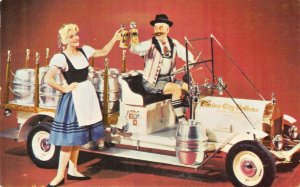 GARDEN CITY HOFBRAU German Food SAN JOSE, CA Beer Wagon Car Steins 1961 Postcard